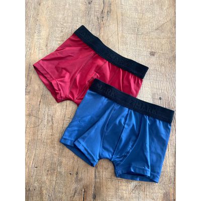 Kit Cueca Boxer Infantil Azul Marinho e Marsala - ... - Jebelle