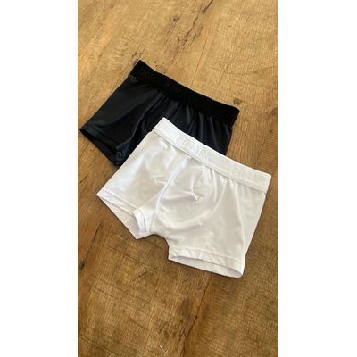 Kit Cueca Boxer Infantil Preto e Branco - 0774 - Jebelle