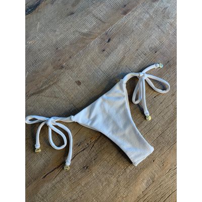 Calcinha De Biquíni Jade De Amarrar Off White - 35... - Jebelle