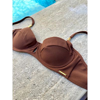 Biquíni﻿ Meia Taça Marrom Cacau - 3583 - Jebelle