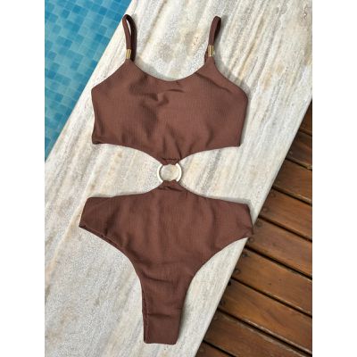 Maiô Eloá Argola Marrom Cacau - 9601 - Jebelle