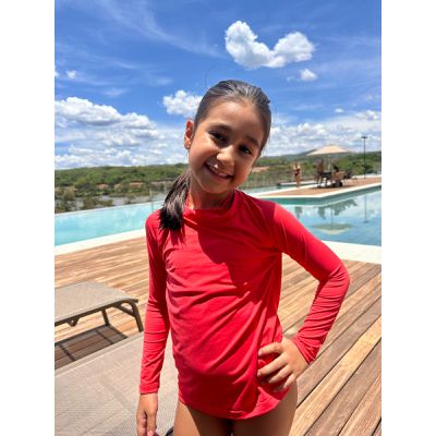 Blusa Infantil Manga Longa Proteção UV Coral - Uni... - Jebelle
