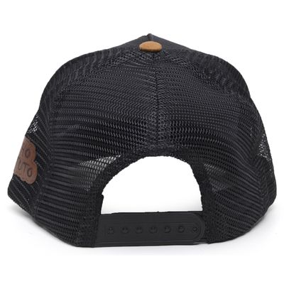 Boné Rancho do Matuto Patch Bordado Premium Tela Respirável Proteção - Preto/Camurça/Preto