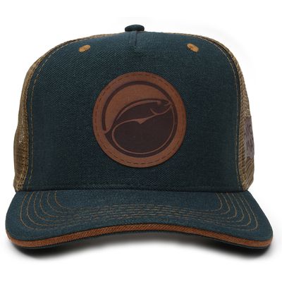 Boné Rancho do Matuto Patch Bordado Premium Tela Respirável Proteção - Verde Escuro/Dourado