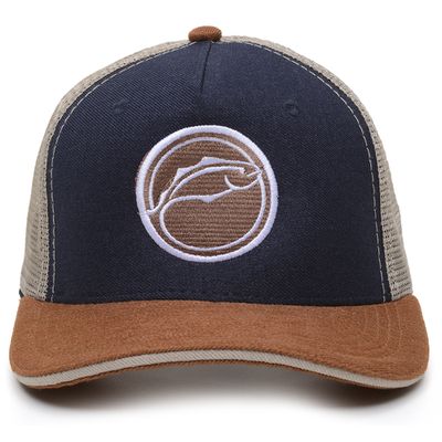 Boné Rancho do Matuto Patch Bordado Premium Tela Respirável Proteção - Marinho/Caramelo/Creme