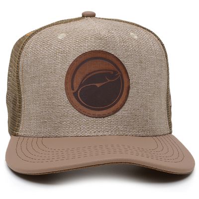 Boné Rancho do Matuto Patch Bordado Premium Tela Respirável Proteção - Juta/Bege/Dourado