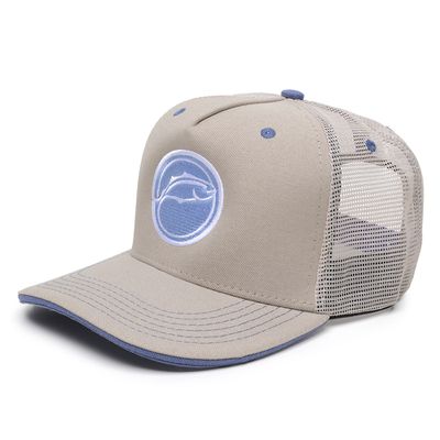 Boné Rancho do Matuto Patch Bordado Premium Tela Respirável Proteção - Creme/AzulClaro