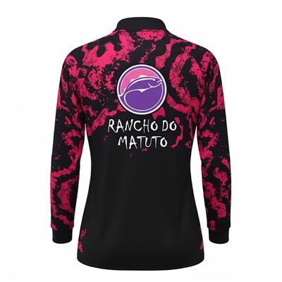 Camisa de Pesca Feminina Rancho do Matuto Tecnologia TrueLife Proteção UV +50 - Pink/Preto