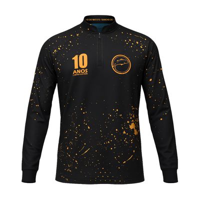 Camisa de Pesca Masculina Rancho do Matuto Edição Comemorativa 10 Anos Proteção UV - Preto/Dourado