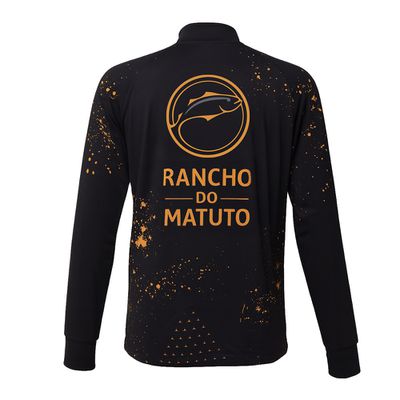 Camisa de Pesca Masculina Rancho do Matuto Edição Comemorativa 10 Anos Proteção UV - Preto/Dourado