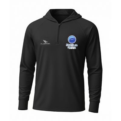 Camisa Poliamida Masculina Dry-Fit FPS 50+ Com Capuz Tecido Super Frio Leve - Preto