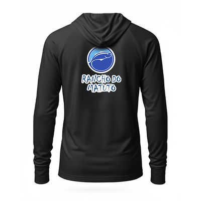 Camisa Poliamida Masculina Dry-Fit FPS 50+ Com Capuz Tecido Super Frio Leve - Preto