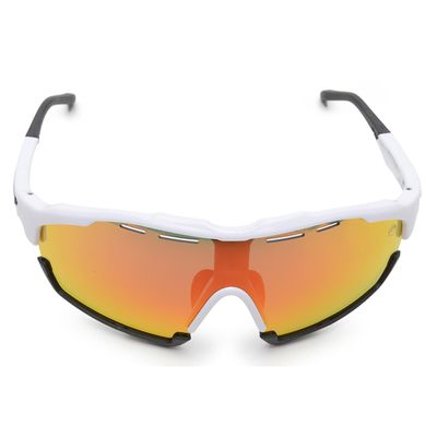 Óculos Solar Matuto Esportivo Espelhado Resistente Proteção UV - Branco/Preto/Laranja