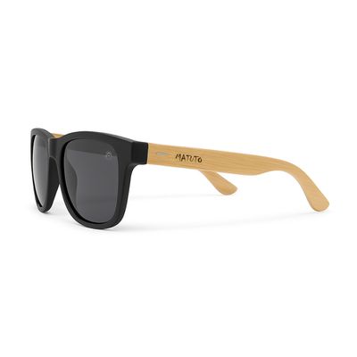 Óculos Solar Pescaria Polarizado Bambu Matuto Proteção UV +400 - BambuClaro/Preto/Preto