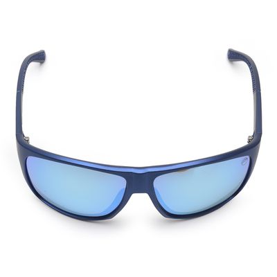 Óculos Solar Pescaria Polarizado Lente Espelhada Resistente Flexível Proteção UV +400 - Azul/Azul/Azul
