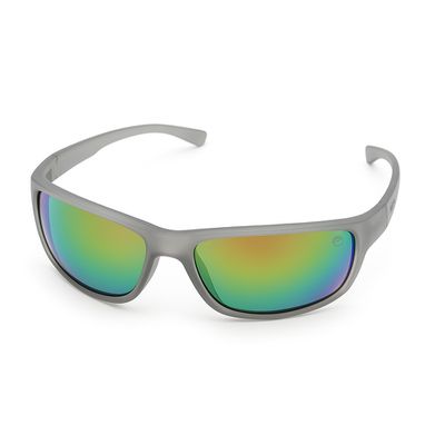 Óculos Solar Pescaria Polarizado Lente Espelhada Resistente Flexível Proteção UV +400 - Cinza/Cinza/Color