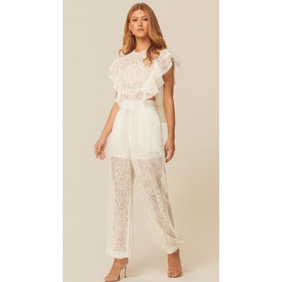 Calça em Renda Off White
