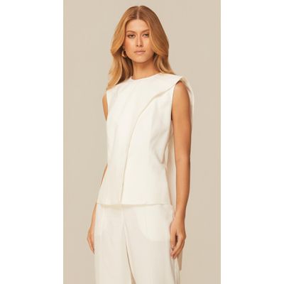 Blusa com Transpasse em Alfaiataria Off