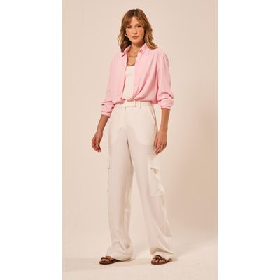 Calça Cargo Cintura Alta Off 