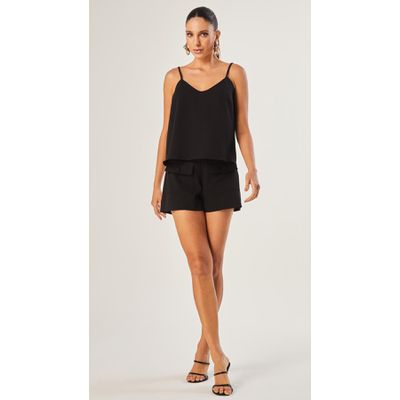 Short Cargo em Crepe Preto