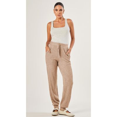 Calça Jogger Cintura Alta Bege