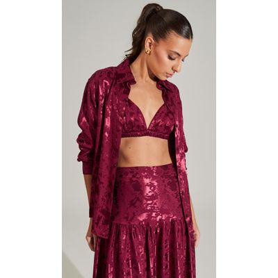Conjunto Camisa e Top Jacquard