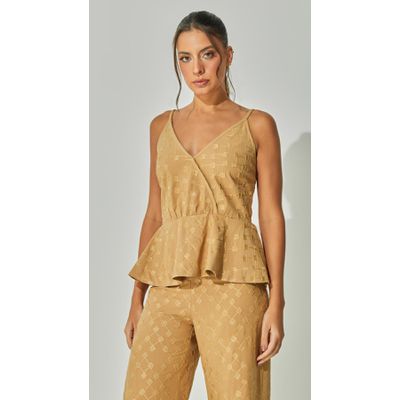 Blusa Peplum Bordada