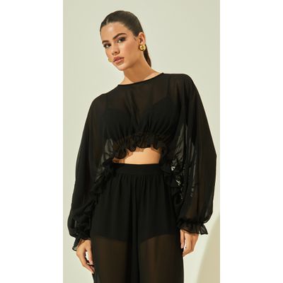 Conjunto Blusa Babados e Top