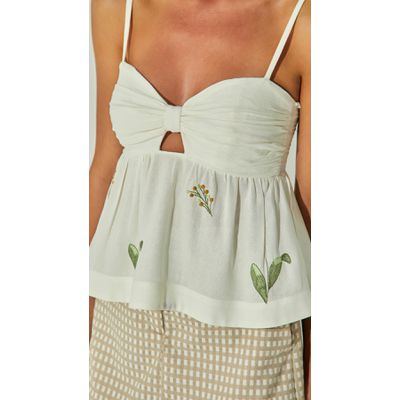 Blusa de Alça com Bordado