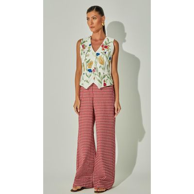 Calça Reta Xadrez