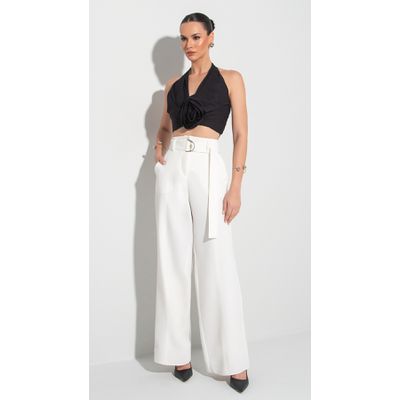 Calça Cintura Alta Suyane Off White