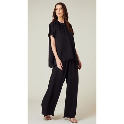 Blusa Ampla com Esferas Preto 