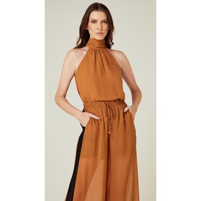 Blusa com Faixa Caramelo