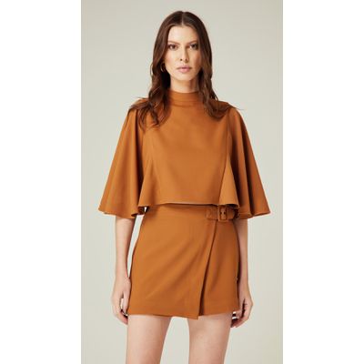 Short Saia Transpassado Caramelo