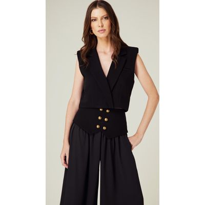 Colete Cropped Preto 