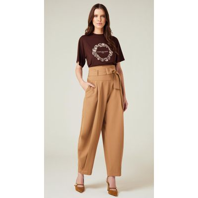 T-shirt com Silk Marrom 