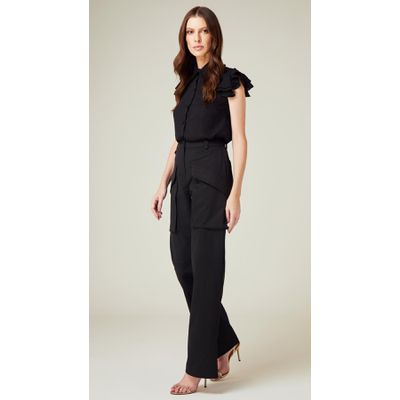Calça Cargo Cintura Alta Preto