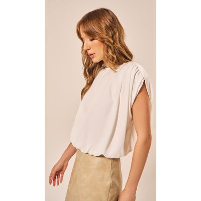 Blusa Cropped Balonê Off