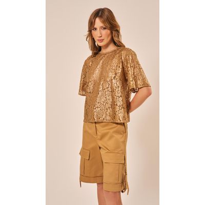 Blusa em Renda Dourado
