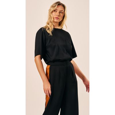 Blusa Manga Curta Preto