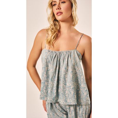 Blusa Ampla Jacquard Estampada