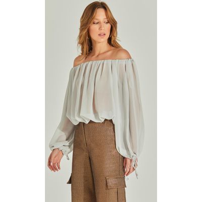 Blusa Ombro a Ombro Manga Longa