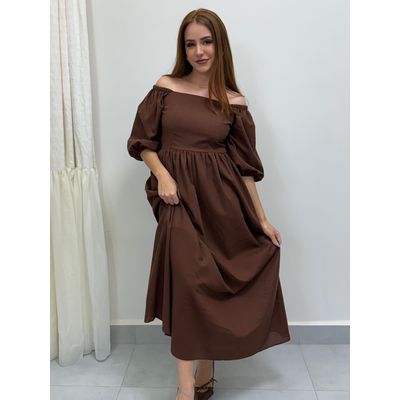 Vestido Louise Marrom