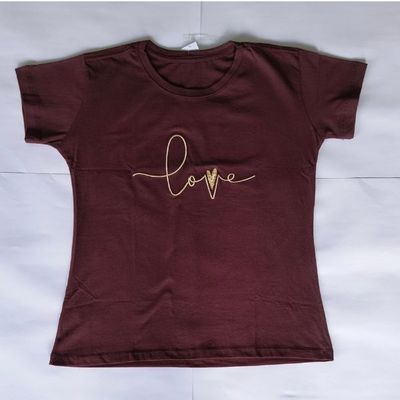 T- Shirt Bordada - Bordo - LUJO MODAS