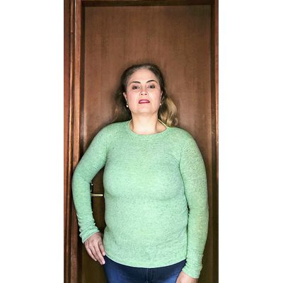BASICA FEMININA POLIESTER VERDE - LUJO MODAS