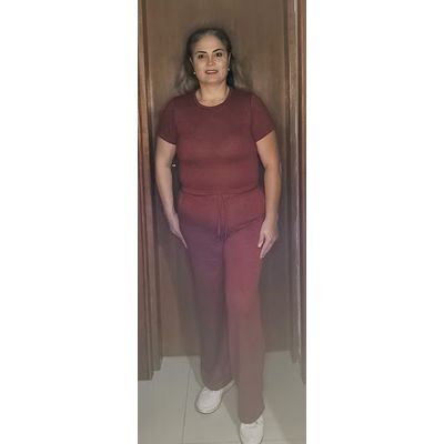 CONJUNTO MANGA CURTA LAZINHA VERMELHO - LUJO MODAS