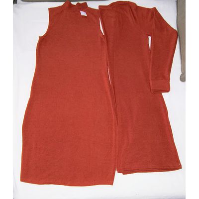 CONJUNTO VESTIDO LAZINHA COM CARDIGÃ TERRA COTA - LUJO MODAS