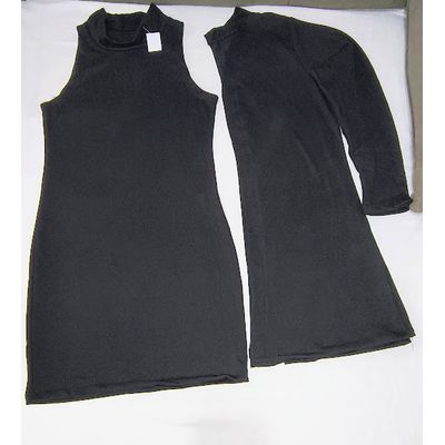CONJUNTO VESTIDO LAZINHA COM CARDIGÃ PRETO - LUJO MODAS