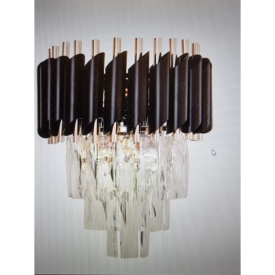 Arandela Cristal 25X30CM E14X2 PT - MECALIGHT