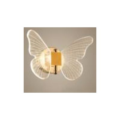 ARANDELA BORBOLETA 24X18CM 6W 3000K DOURADO - MECALIGHT